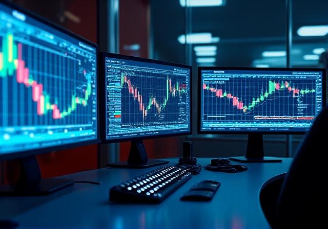 Sophisticated trading dashboard with data visualizations